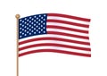Waving american flag on pole. USA flag Royalty Free Stock Photo