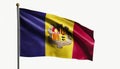 Waving Andorra Flag. Flag Isolated On A White Background