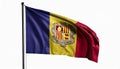 Waving Andorra Flag. Flag Isolated On A White Background