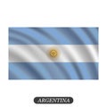 Waving Argentina flag on a white background. Vector illustration