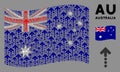 Waving Australia Flag Collage of Dotted Arrow Icons Royalty Free Stock Photo