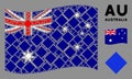 Waving Australia Flag Collage of Filled Rhombus Icons Royalty Free Stock Photo