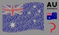 Waving Australia Flag Collage of Sickle Items Royalty Free Stock Photo