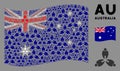 Waving Australia Flag Collage of Stomatology Items