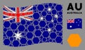 Waving Australia Flag Composition of Filled Hexagon Items Royalty Free Stock Photo