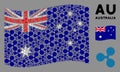 Waving Australia Flag Composition of Ripple Currency Icons