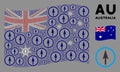 Waving Australia Flag Composition of Sharp Rounded Arrow Icons