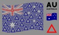 Waving Australia Flag Mosaic of Contour Triangle Items Royalty Free Stock Photo