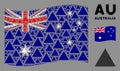 Waving Australia Flag Mosaic of Filled Triangle Items Royalty Free Stock Photo