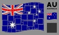 Waving Australia Flag Pattern of Filled Square Items Royalty Free Stock Photo