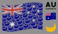 Waving Australia Flag Mosaic of Banana Icons Royalty Free Stock Photo