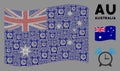 Waving Australia Flag Composition of Buzzer Items