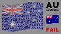Waving Australia Flag Mosaic of Fail Texts