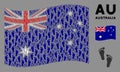 Waving Australia Flag Pattern of Human Steps Items