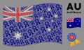 Waving Australia Flag Pattern of Quality Items