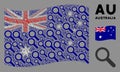 Waving Australia Flag Pattern of Search Icons