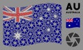 Waving Australia Flag Pattern of Shutter Icons