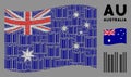 Waving Australia Flag Mosaic of Barcode Icons Royalty Free Stock Photo