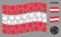 Waving Austria Flag Collage of Internet Items