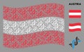 Waving Austria Flag Composition of DNA Spiral Items