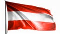 Waving Austria Flag. Flag Isolated On A White Background.