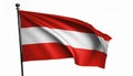 Waving Austria Flag. Flag Isolated On A White Background.