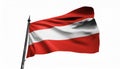 Waving Austria Flag. Flag Isolated On A White Background.