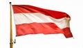 Waving Austria Flag. Flag Isolated On A White Background.