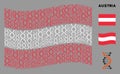 Waving Austria Flag Mosaic of DNA Items