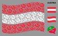 Waving Austria Flag Pattern of Arguments Icons