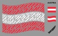 Waving Austria Flag Pattern of Kitchen Knife Items