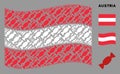 Waving Austrian Flag Composition of Candy Items