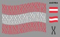 Waving Austrian Flag Mosaic of Chromosome Items