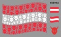 Waving Austrian Flag Pattern of Daemon Head Icons