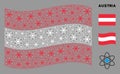 Waving Austrian Flag Collage of Atom Items