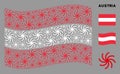 Waving Austrian Flag Pattern of Spiral Galaxy Icons