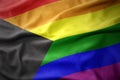Waving bahamas rainbow gay pride flag banner