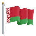 Waving Belarus Flag Isolated On A White Background. Vector Illustration.