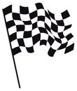 Checkered finish racing flag with black white checkers