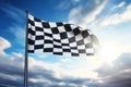 Waving black and white checkered flag Royalty Free Stock Photo