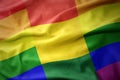 Waving bolivia rainbow gay pride flag banner