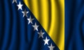 Bosnia flag with beautiful 3d illustration