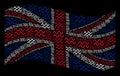 Waving British Flag Pattern of Sinusoid Waves Icons