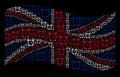 Waving British Flag Collage of Buzzer Icons