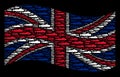 Waving British Flag Collage of Military Submarine Items