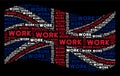 Waving British Flag Collage of Work Text Items