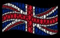 Waving British Flag Collage of Oak Leaf Items