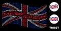 Waving British Flag Collage of Trust Texts