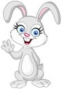 Waving bunny female Royalty Free Stock Photo