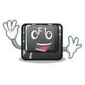 Waving button f1 in the shape character Royalty Free Stock Photo